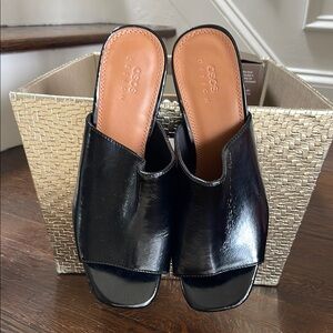 ASOS Black Mules Sleek Leather Slip-On